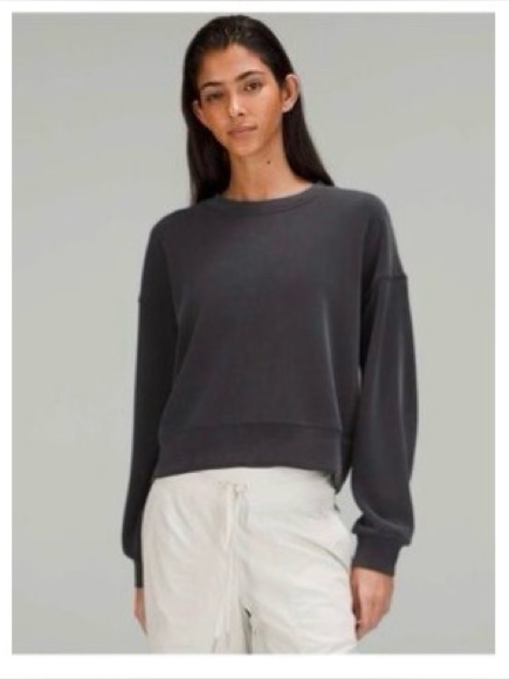 Black lululemon softstreme perfectly oversized crew